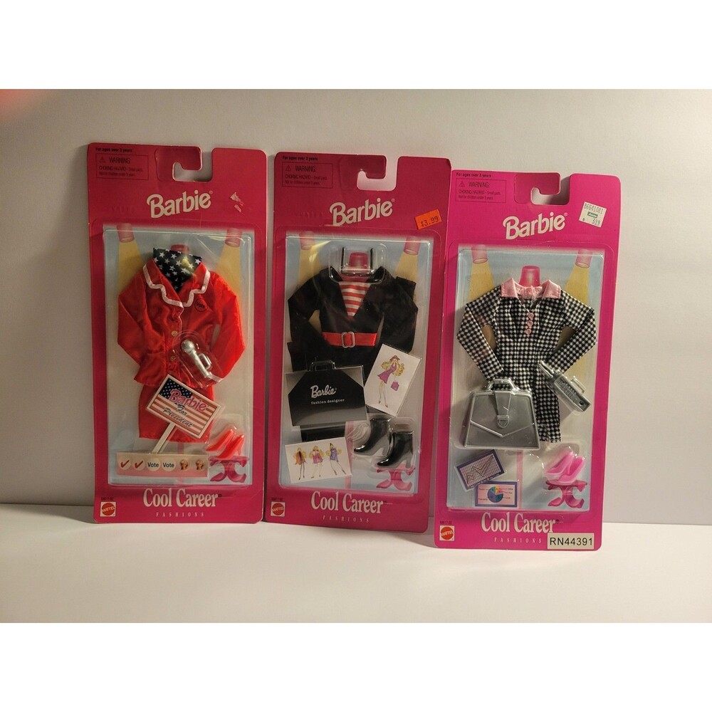 Vintage 1997 Barbie Cool Career Fashions Outfits Set of 3 NEW